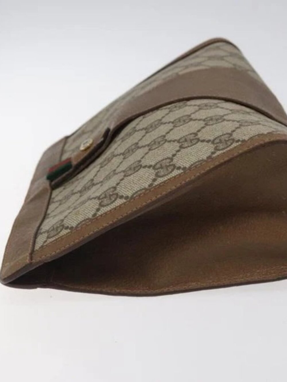 GUCCI GG Supreme Web Sherry Line Clutch Bag PVC Beige 89 01 033 Auth th5825 - Picture 4 of 15